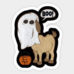 Funny Halloween Goat Ghost Costume Cute Boo Jack O Lantern Sticker